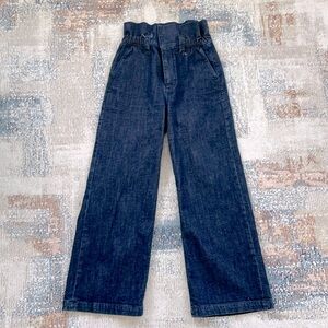 Express 00 cropped wide leg dark wash high rise jeans